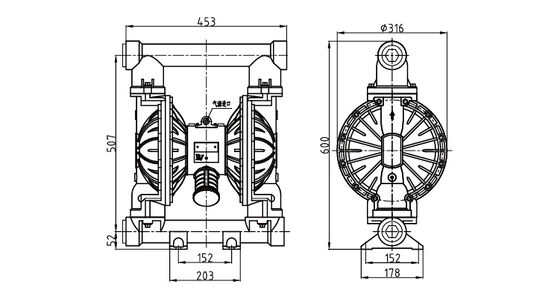 2 Inch High Pressure Pneumatic Diaphragm Pump with Aluminum Alloy Construction for Industrial Applications