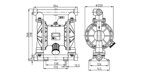 25mm 1&quot; Aodd Diaphragm Pump For Cement Slurry Portable Submersible